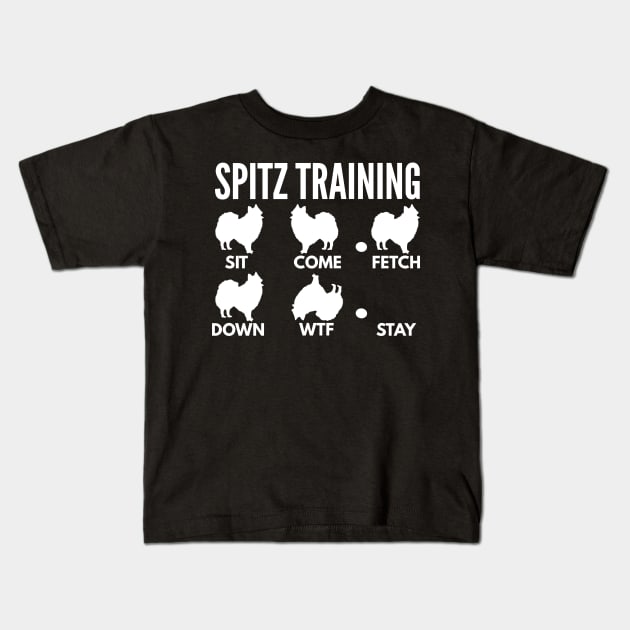 Spitz Training Japanese Spitz Tricks Kids T-Shirt by DoggyStyles